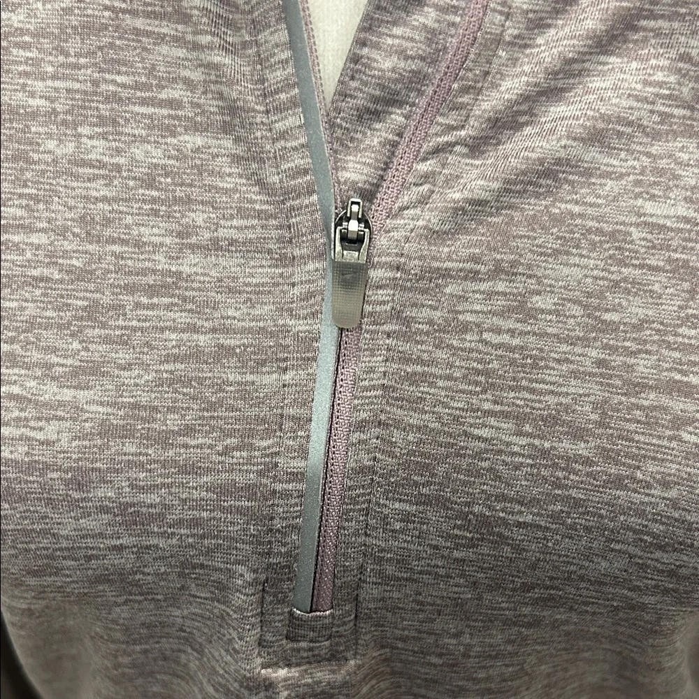 Nike Women's Dri-Fit Heathered Purple Quarter-Zip Top - Picture 3 of 5